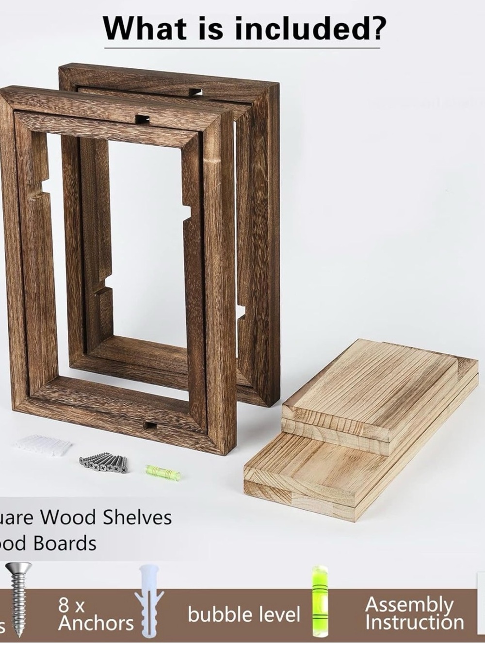 Wood Frame Floating Wall Shelves - Brown - Picture 5 of 7